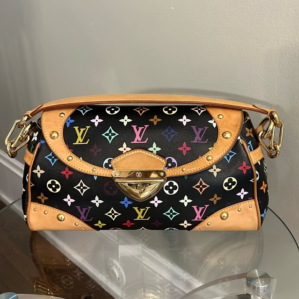Rare Louis Vuitton Black Multicolored Monogram Murakami